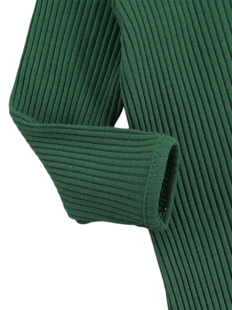 Longsleeve Ribbed Knit Baby Jumpsuit