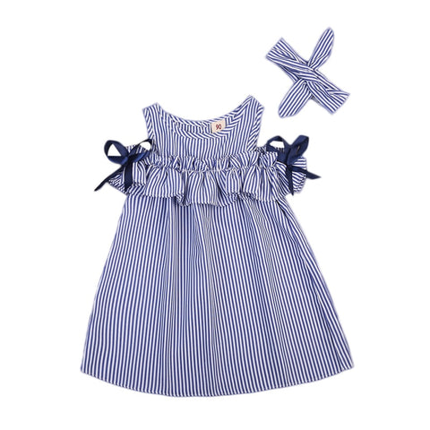 Girls' Blue Bow Sundress