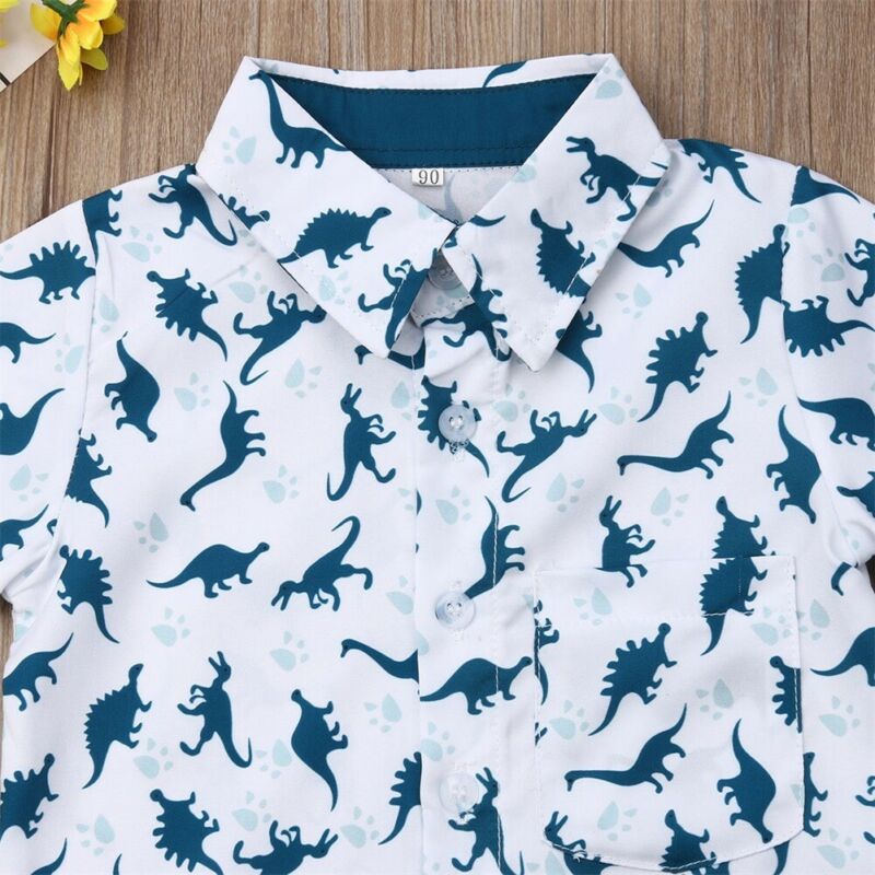 Boys' Blue Dino Short-Sleeved Short Set