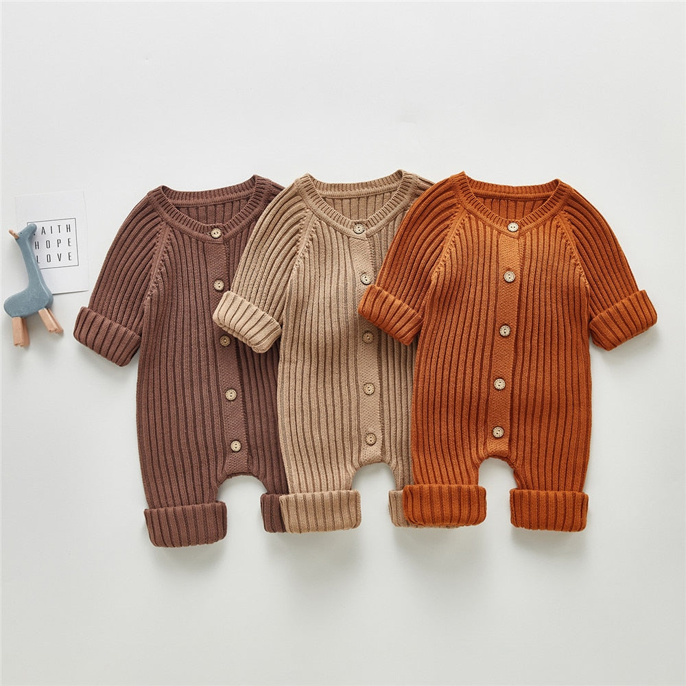 Baby Ribbed Knit Unisex Jumpsuit