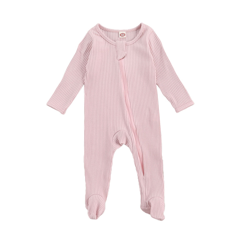 Longsleeve Ribbed Knit Baby Jumpsuit