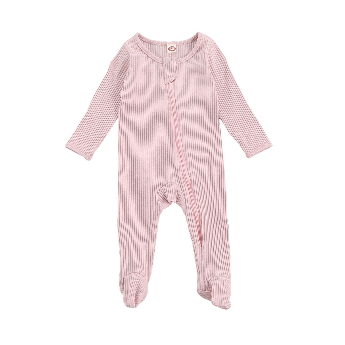 Longsleeve Ribbed Knit Baby Jumpsuit