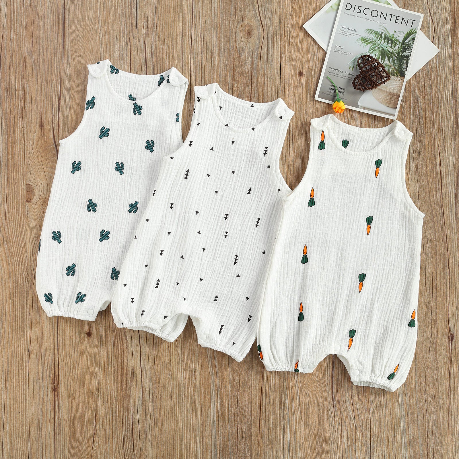 Sleeveless Lightweight Print Kids' Unisex Romper