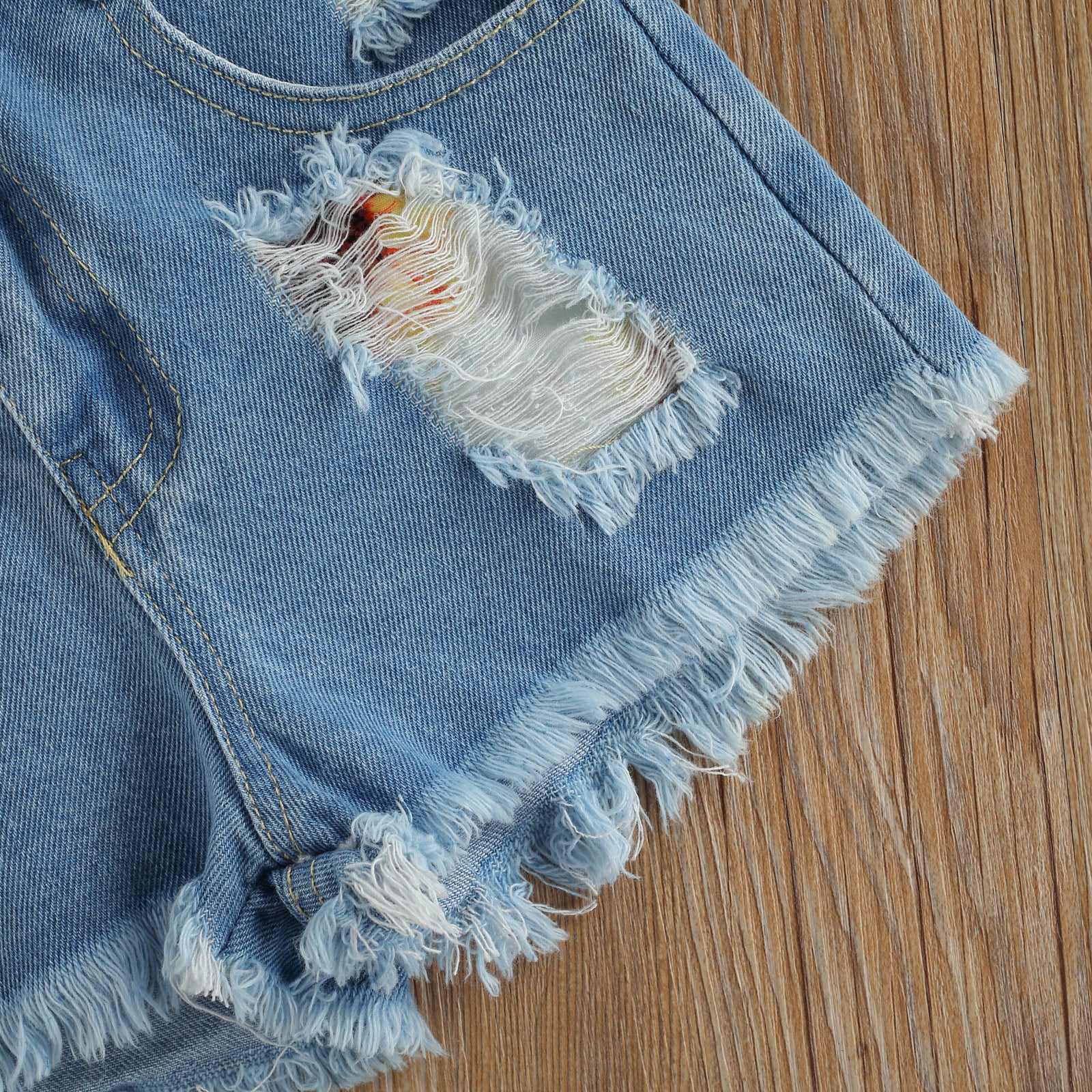 Girls' Sunflower Top & Denim Short Set