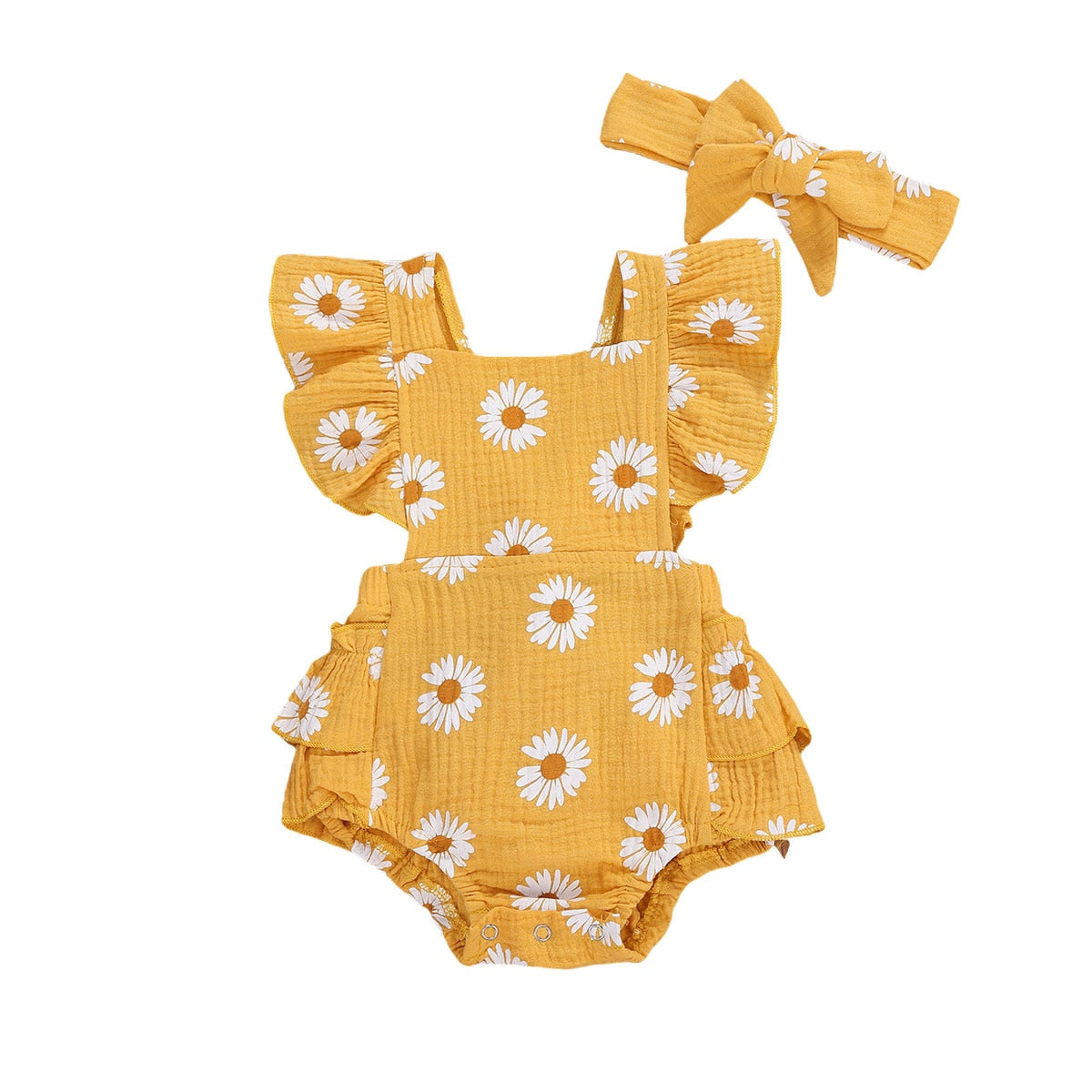 Girls' Daisy Print Romper