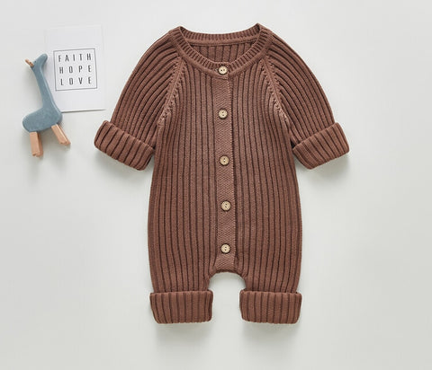 Baby Ribbed Knit Unisex Jumpsuit