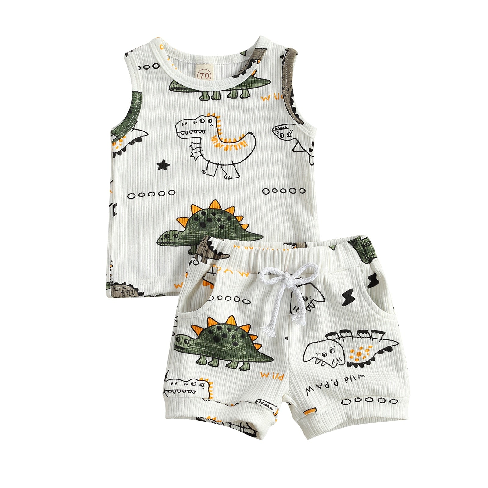 Boys' Sleeveless Dino Print Short Set