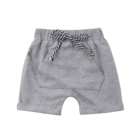 Kids' Kangaroo Pockets Striped Drawstring Short