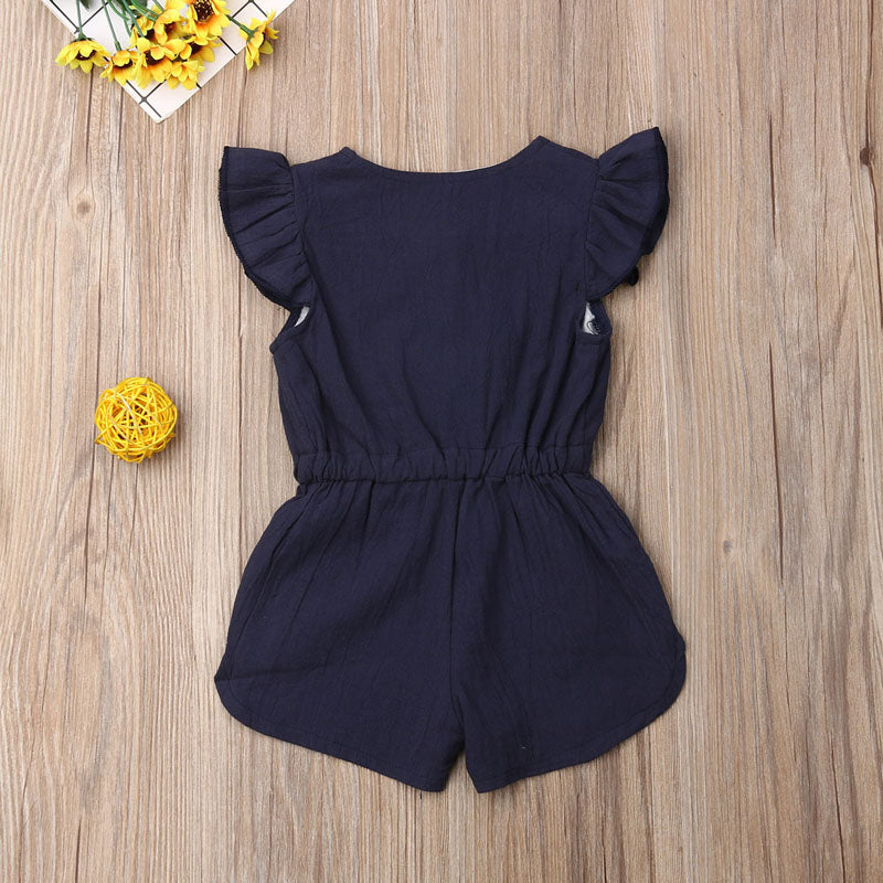 Girls' Solid Color Romper
