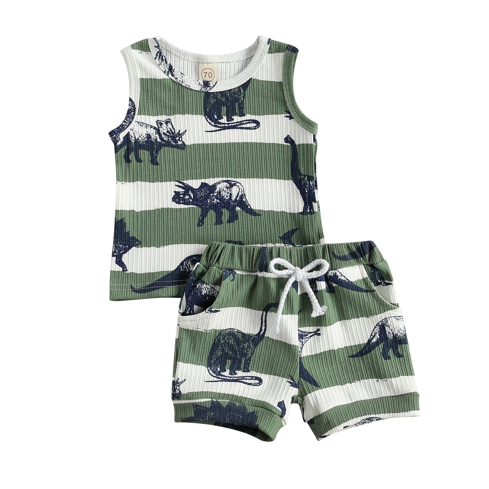 Boys' Sleeveless Dino Print Short Set