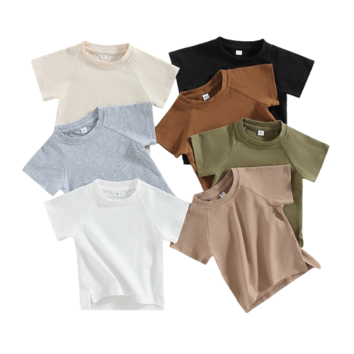 Kids' Solid Color Unisex T-shirt