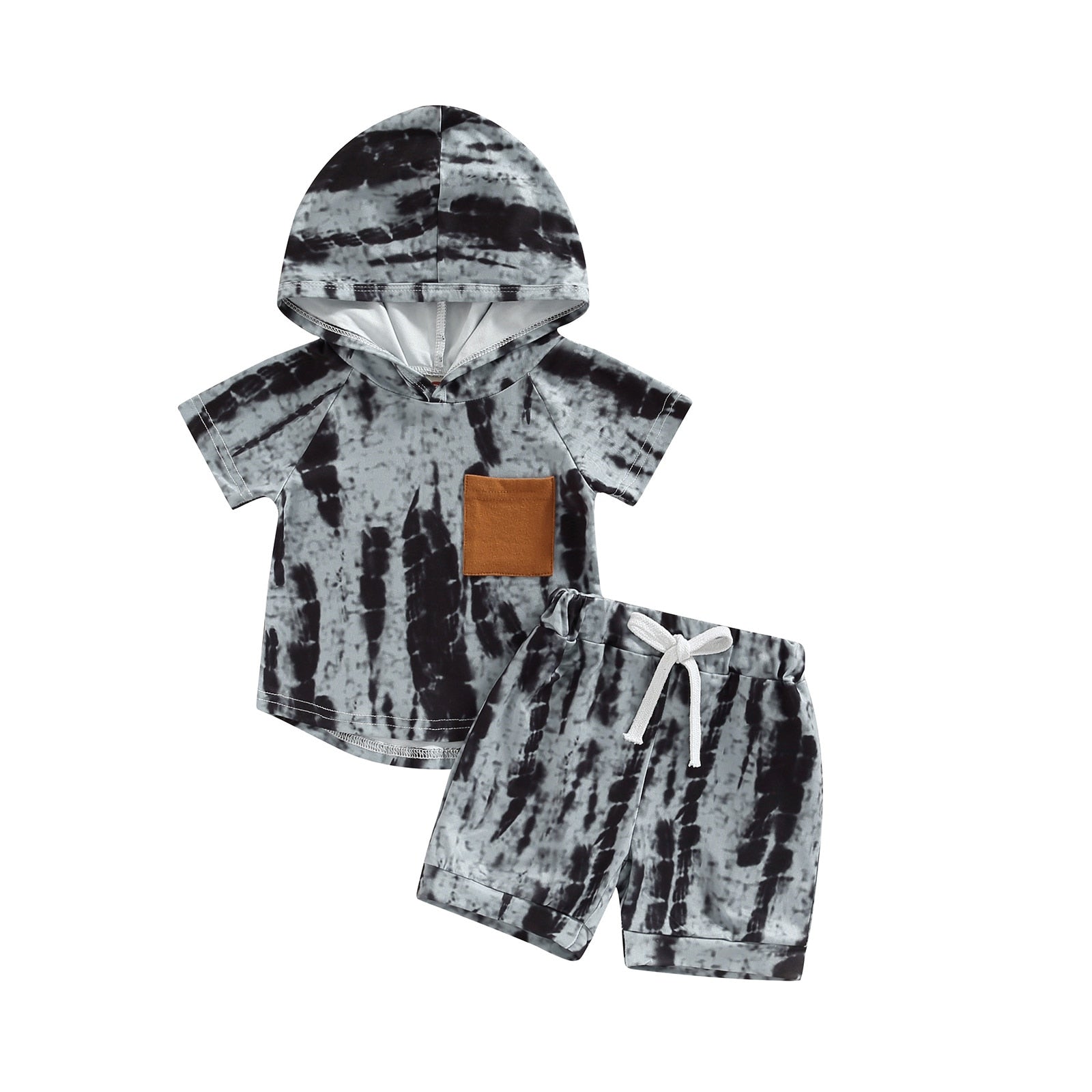 Kids' Hooded Tie-Dye Short Set