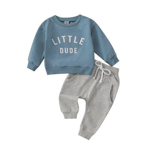 Boys' Little Dude Long-Sleeved Sweatpant Set