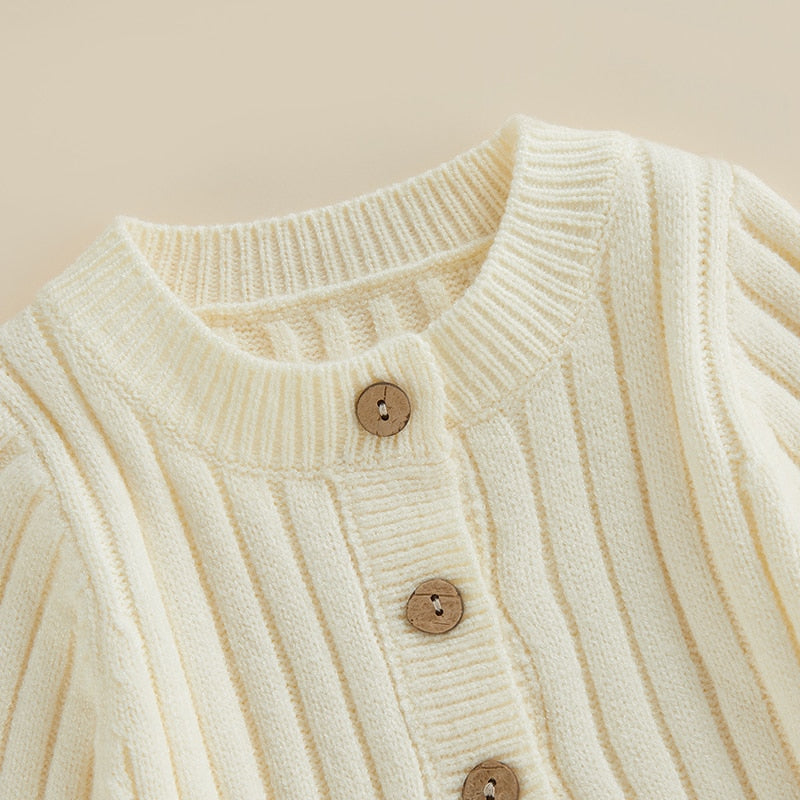 Thick Knit Long-Sleeved Baby Onesie