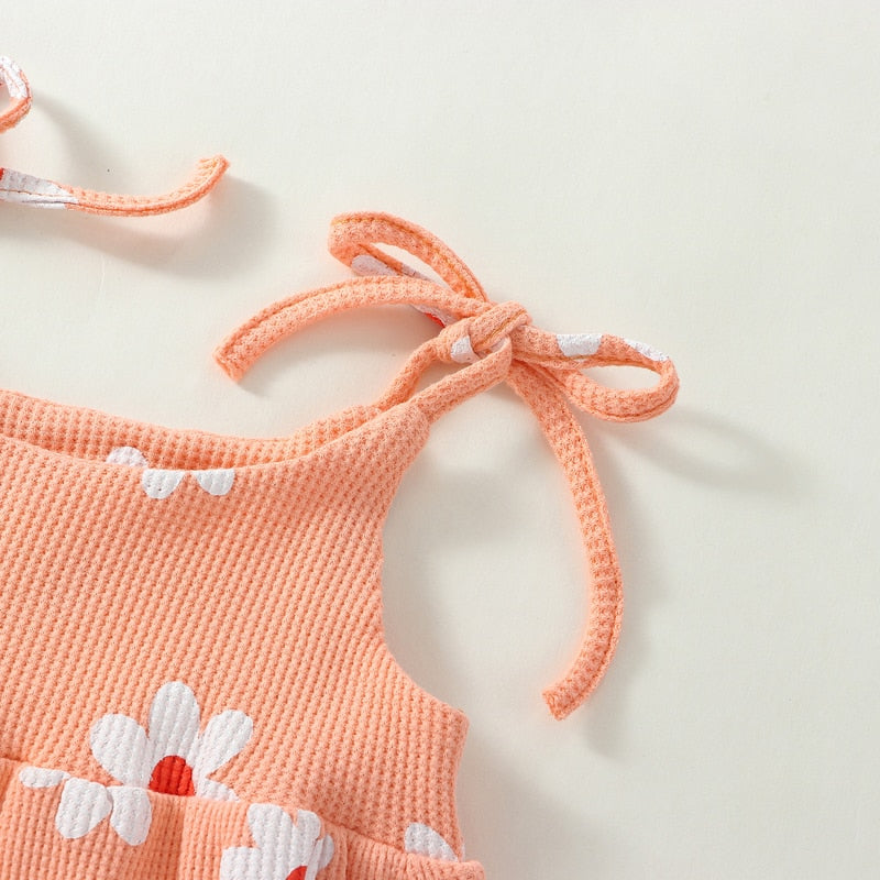 Girls' Flower Romper With Headband