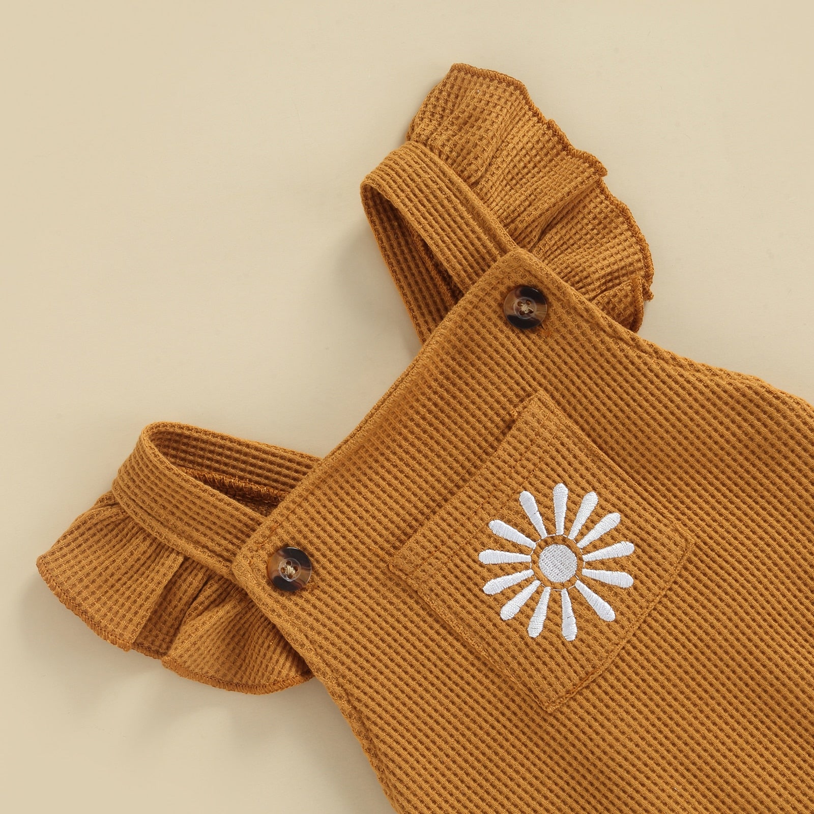 Girls' Toffee Ruffle Knit Romper