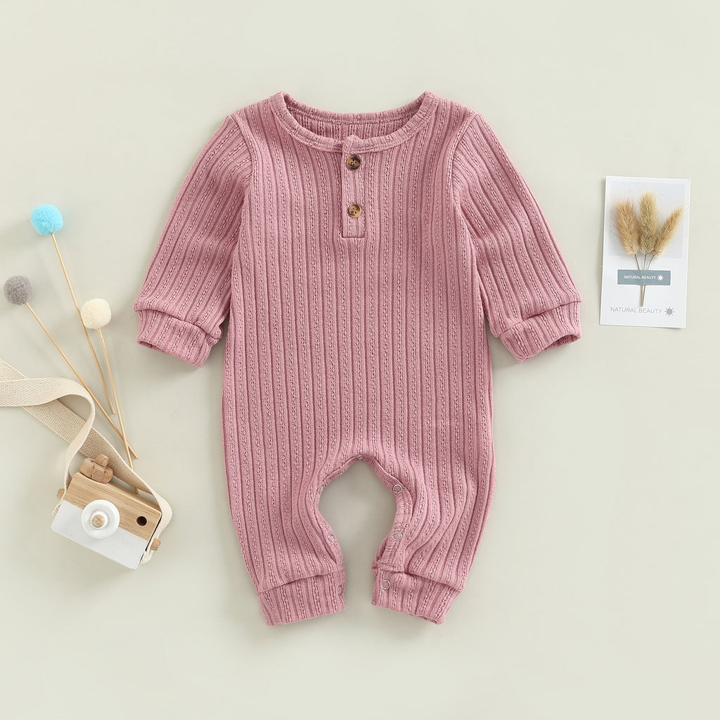 Unisex Knit Baby Longsleeved Jumpsuit