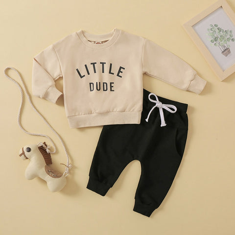 Boys' Little Dude Long-Sleeved Sweatpant Set