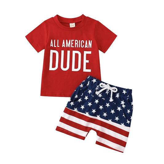 Boys' All American Dude 4th of July Shorts Set
