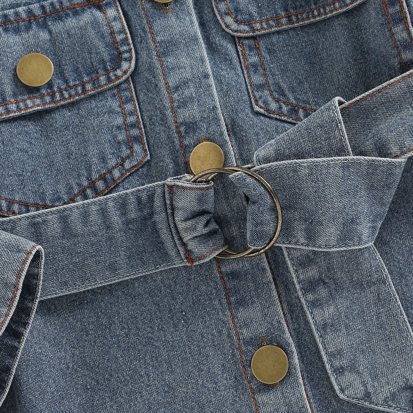 Girls' Frayed Hem Denim Dress