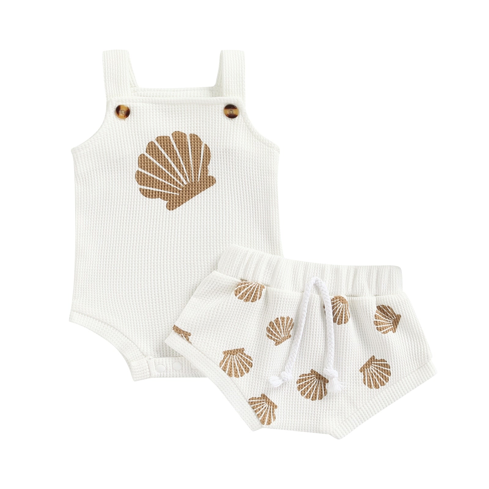 Girls' Sleeveless Shell Print Short Set
