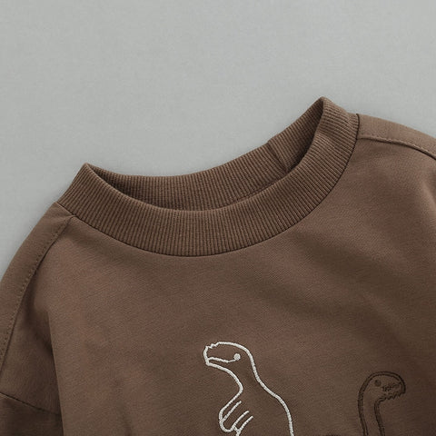 Dino-Mite Embroidered Long-Sleeved Onesie