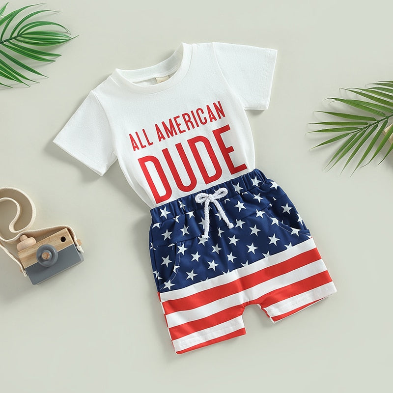 Boys' All American Dude 4th of July Shorts Set