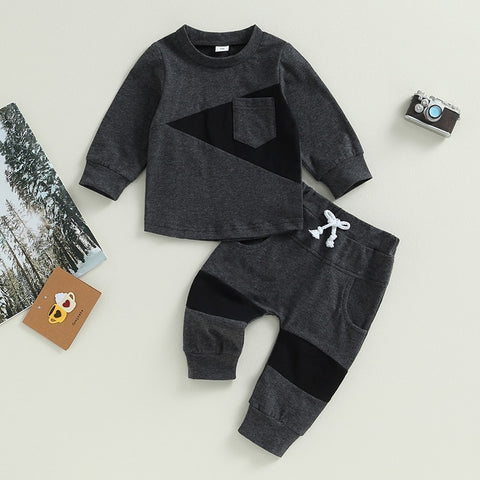 Boys' Long Sleeve Sweatshirt and Elastic Long Pants Set