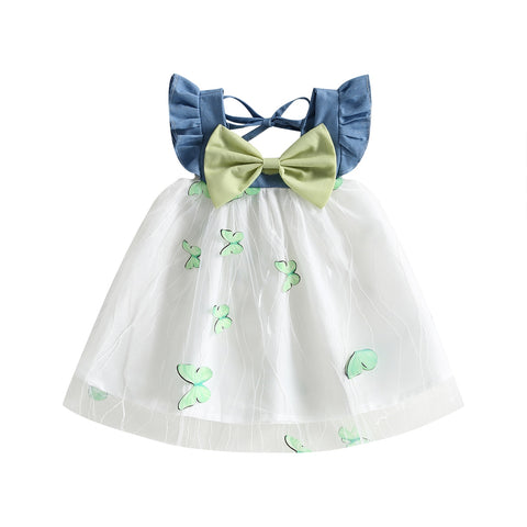 Girls' Butterfly Bowknot Tulle Dress