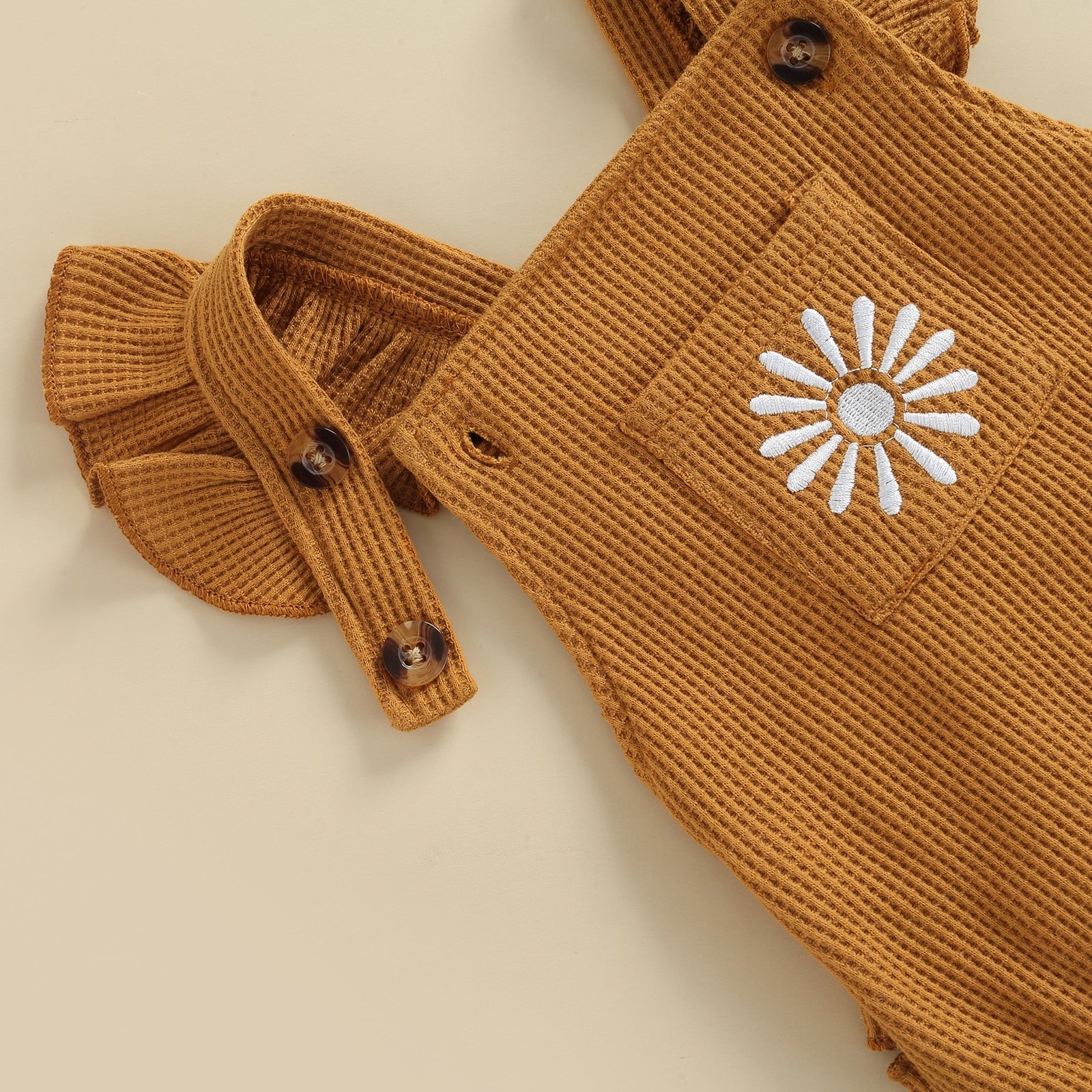 Girls' White Ruffle Knit Romper