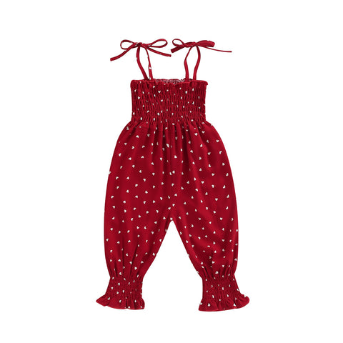 Girls' Thin Strap Ruched Jumpsuit