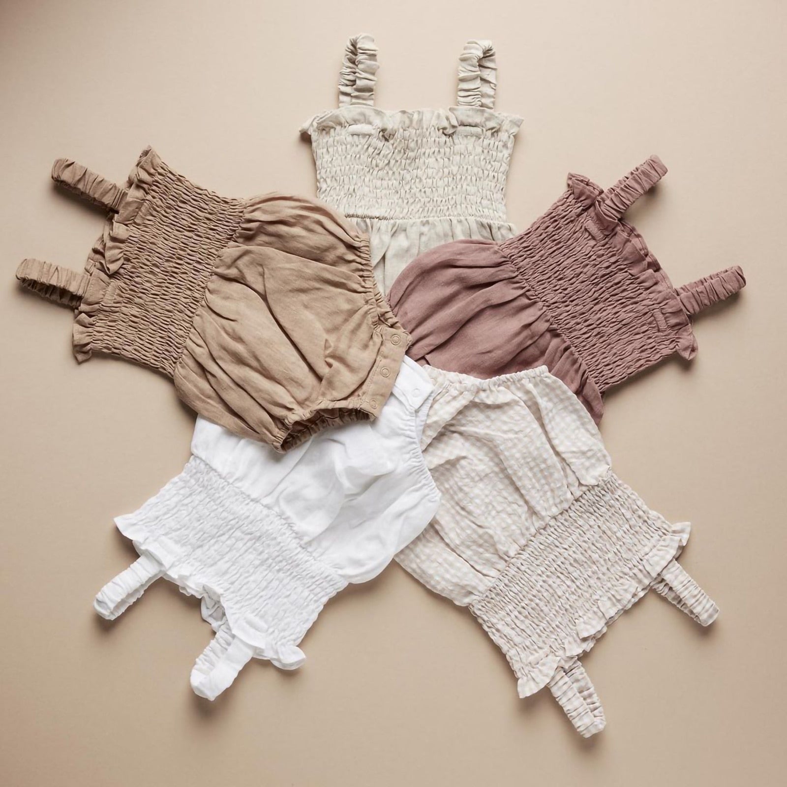 Girls' Solid Color Romper and Headband Set