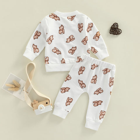 Sleepy Beart Long-Sleeved Pant Set