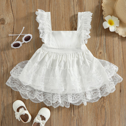 Girls' White Lace Dress