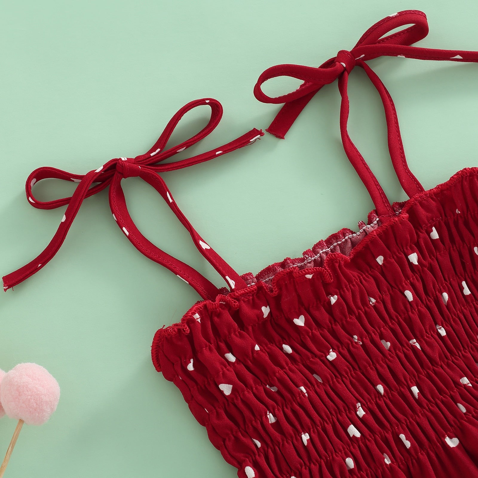 Girls' Thin Strap Ruched Jumpsuit