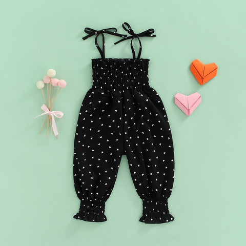 Girls' Thin Strap Ruched Jumpsuit