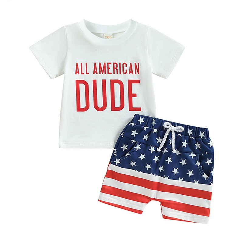 Boys' All American Dude 4th of July Shorts Set