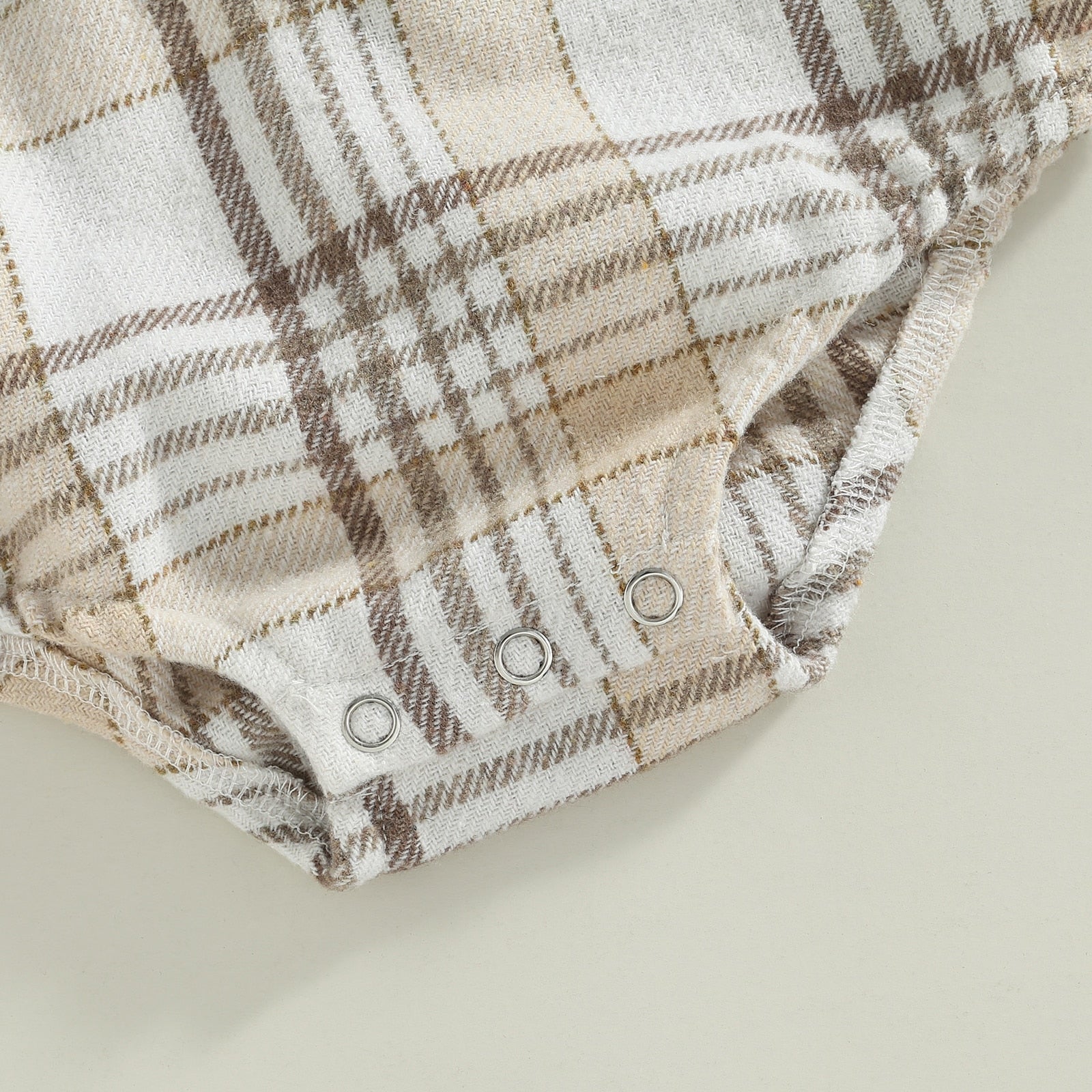 Boys' Plaid Long-Sleeved Baby Onesie