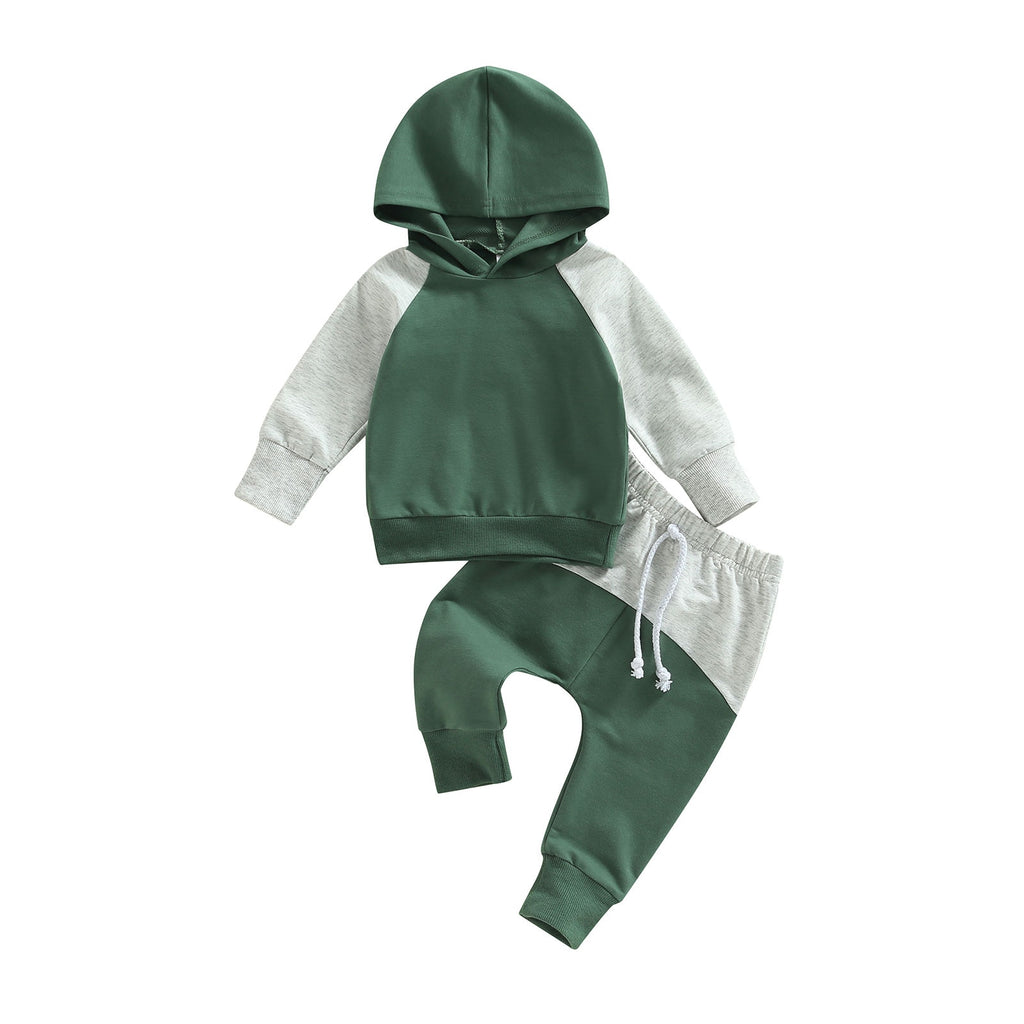 Boys' Colorblock Hooded Long-Sleeved Pant Set