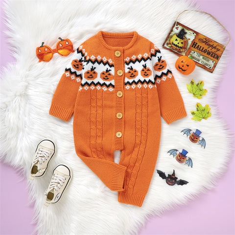 Pumpkin Knit Sweater Jumpsuit