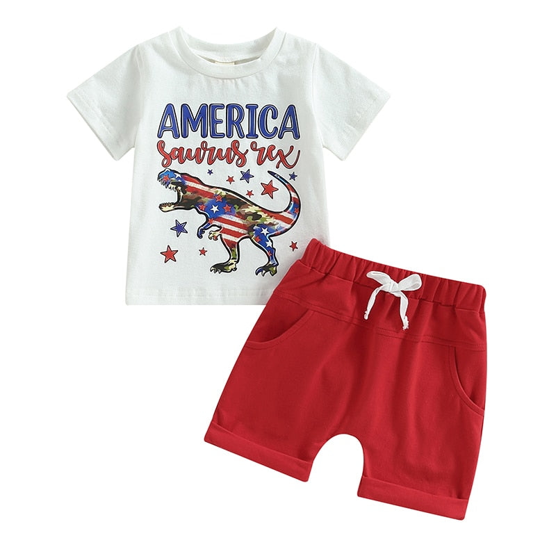 Boys' America Saurus Rex Independence Day Set