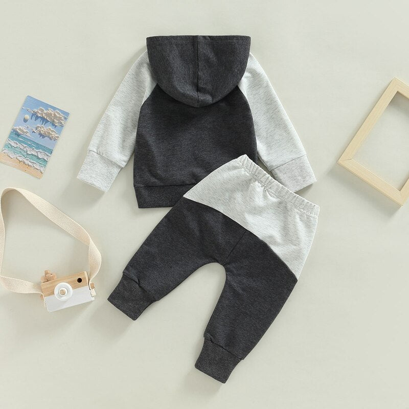 Boys' Colorblock Hooded Long-Sleeved Pant Set