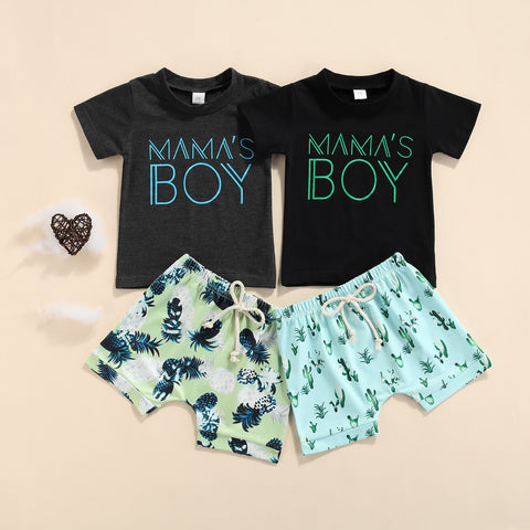 Boys' Mama's Boy T-Shirt + Shorts Set
