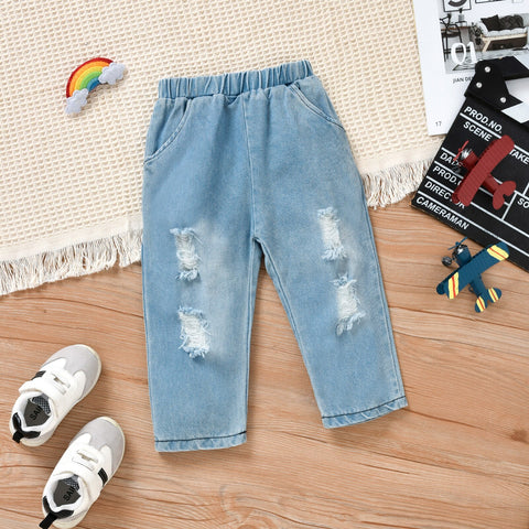 Kids' Rainbow Sweater Denim Pant Set