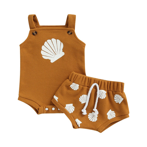 Girls' Sleeveless Shell Print Short Set