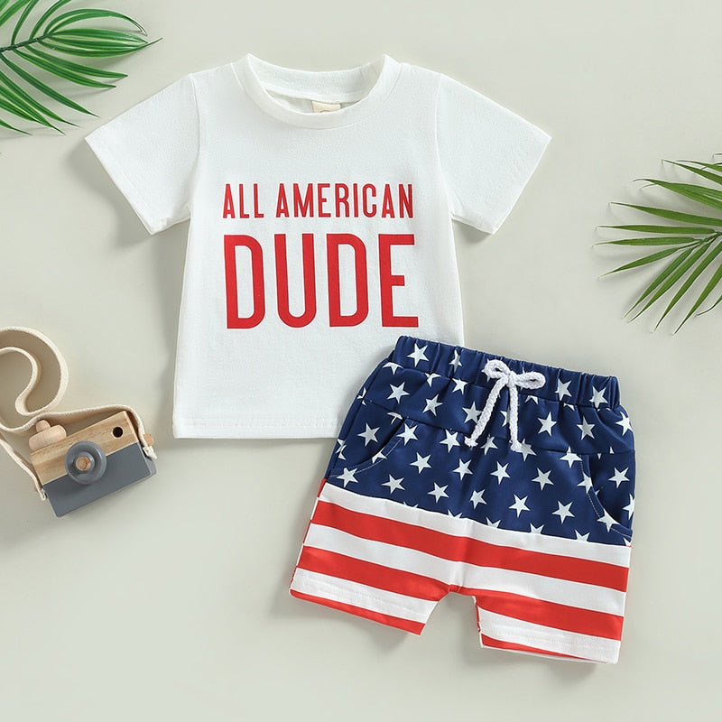 Boys' All American Dude 4th of July Shorts Set