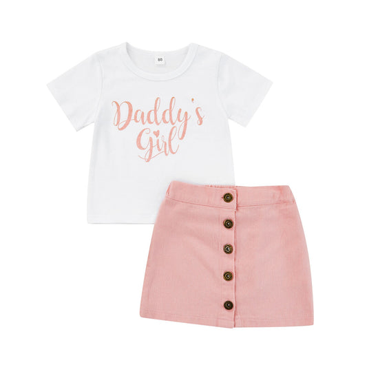 Toddler Girls' Pink Daddy's Girl Skirt Set