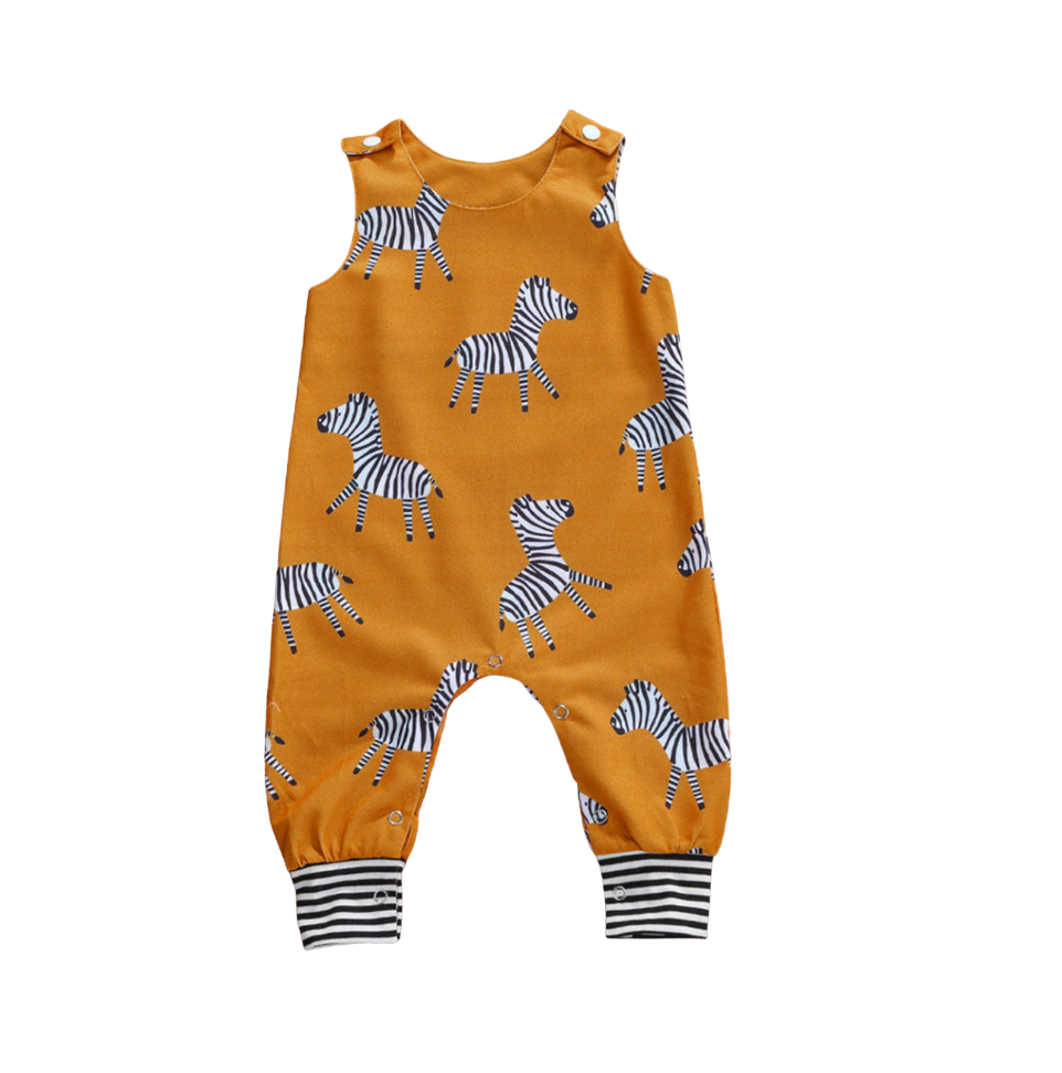 Chic Zebra Print Kids Jumpsuit