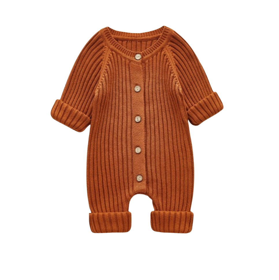 Baby Ribbed Knit Unisex Jumpsuit