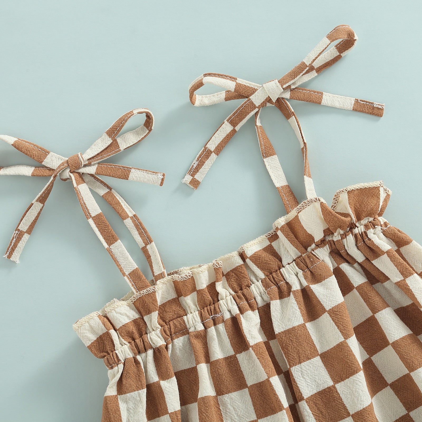 Girls' Checkered Jumpsuit